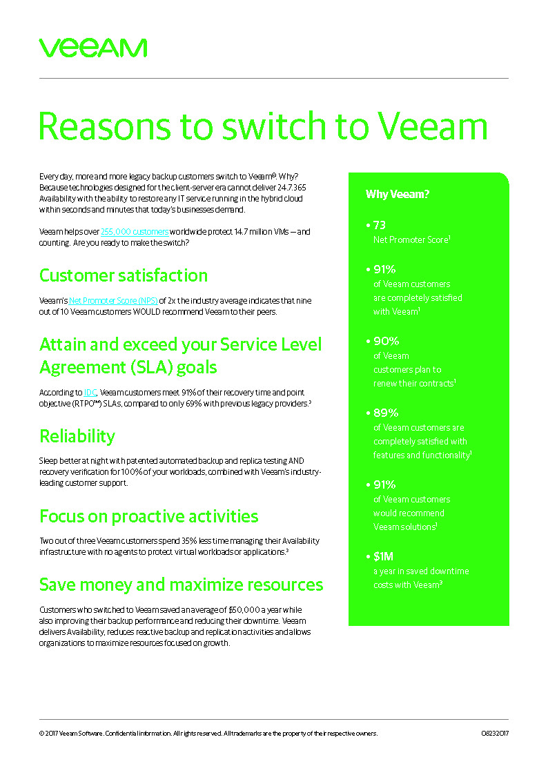 Top 10 Reasons To Choose Veeam Open Reality