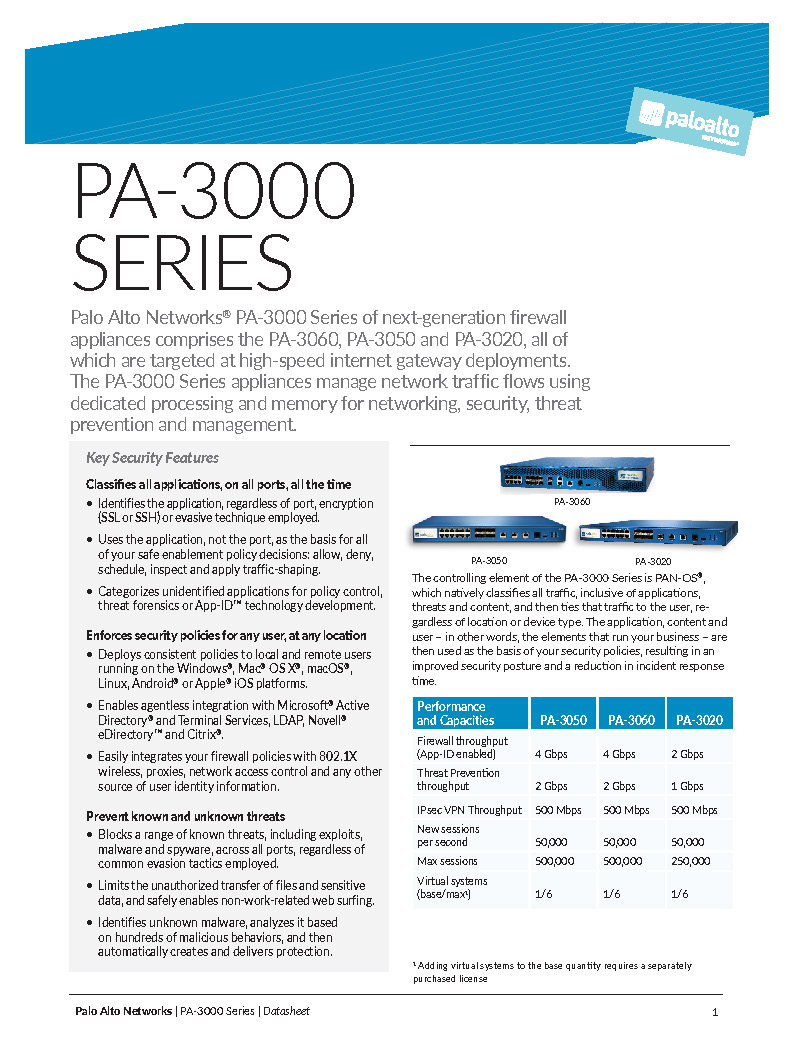 PA-3000 Series Datasheet | Open Reality